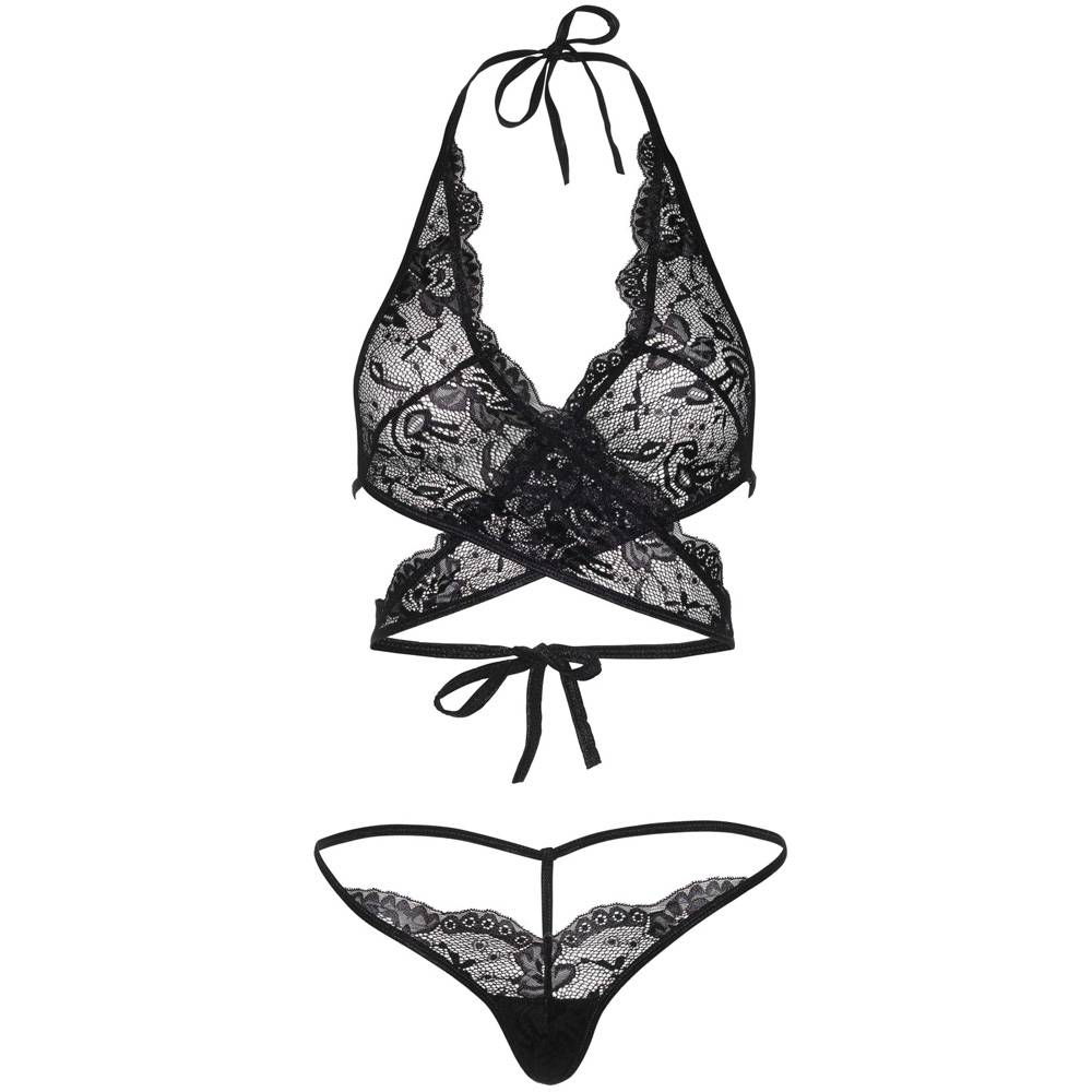 Leg Avenue Lace Wrap Around Top and String - Image 4