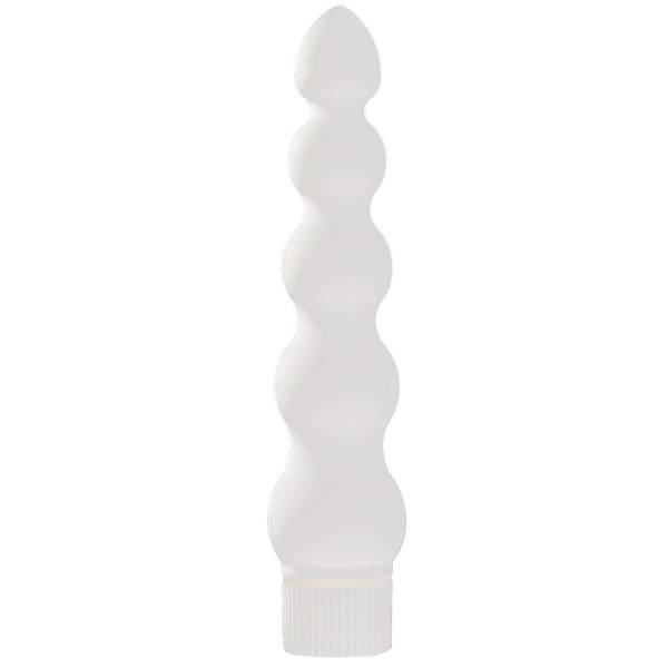 White Ribbed Anal Vibrator