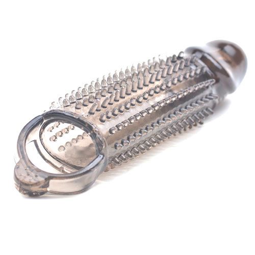 Stretchy Black Penis Sleeve With Pleasure Ridges 1