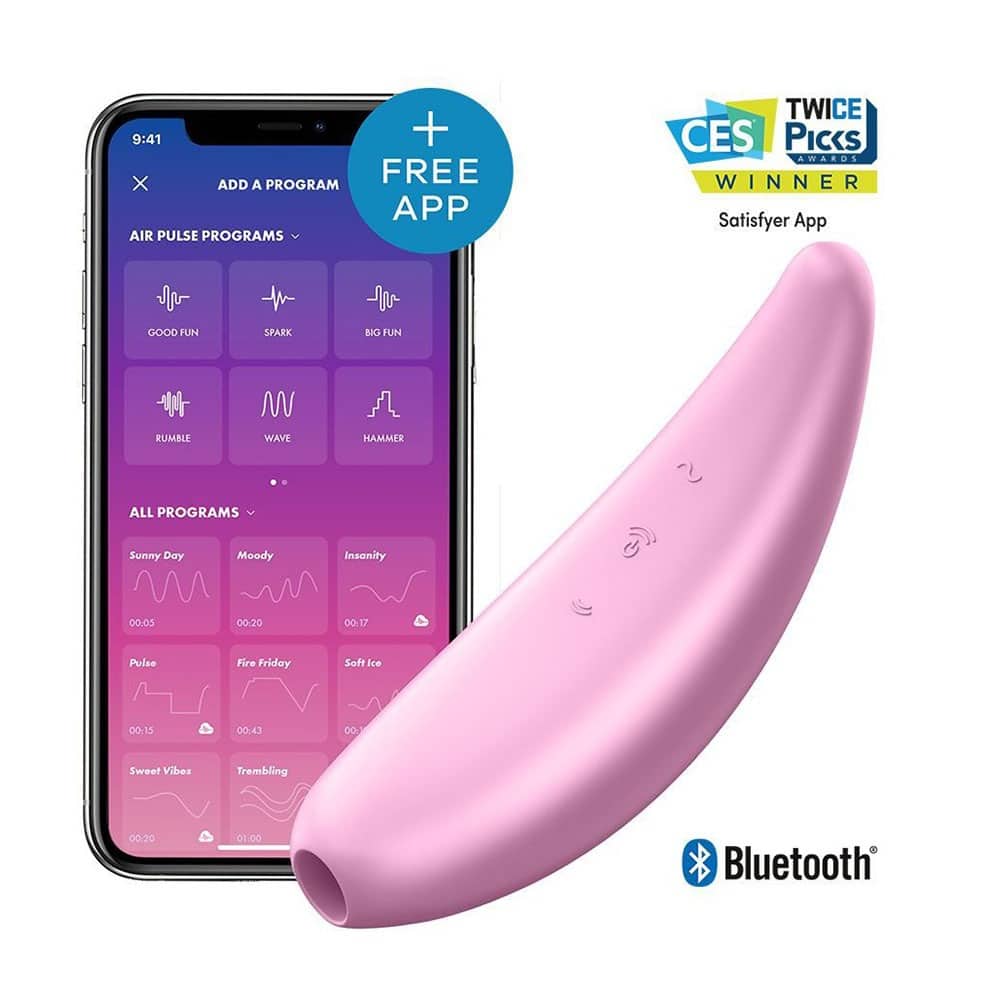Satisfyer App Enabled Curvy 3 Plus Clitoral Massager (Pink) With App