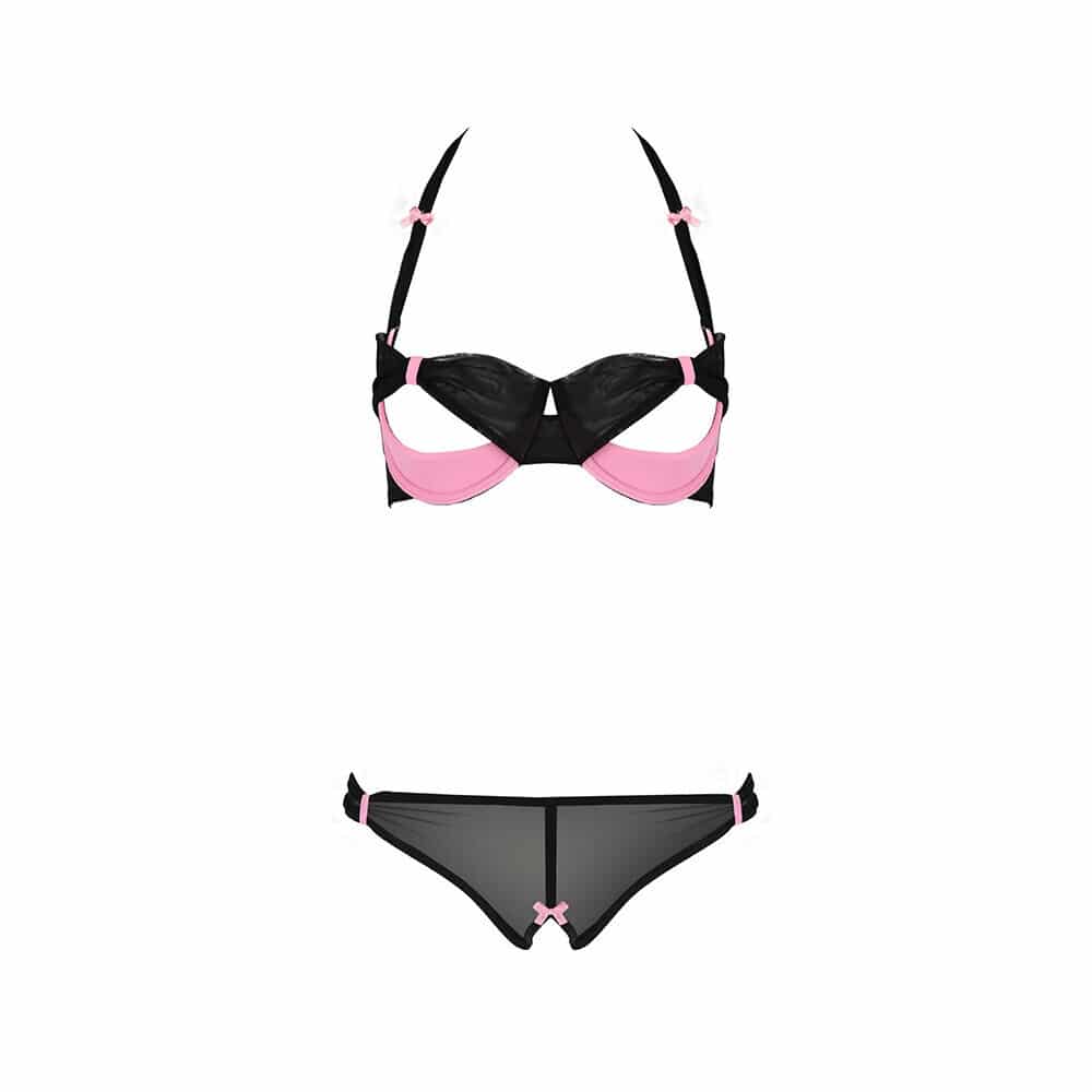 Passion Praline Black And Pink Bra Set - No Model