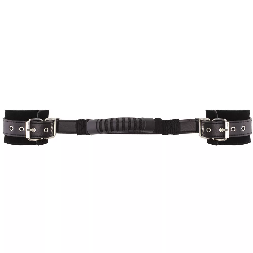 Ouch Adjustable Black Leather Handcuffs
