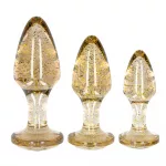 Ouch Golden Glitter Acrylic Butt Plug Set Ouch Golden Glitter Acrylic Butt Plug Set